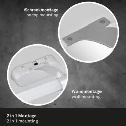 Runt LED-væglampe IP44 arm 4.000 K mat krom