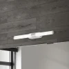 Runt LED-væglampe IP44 direkte 4.000 K mat krom