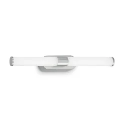 Runt LED-væglampe IP44 direkte 4.000 K mat krom