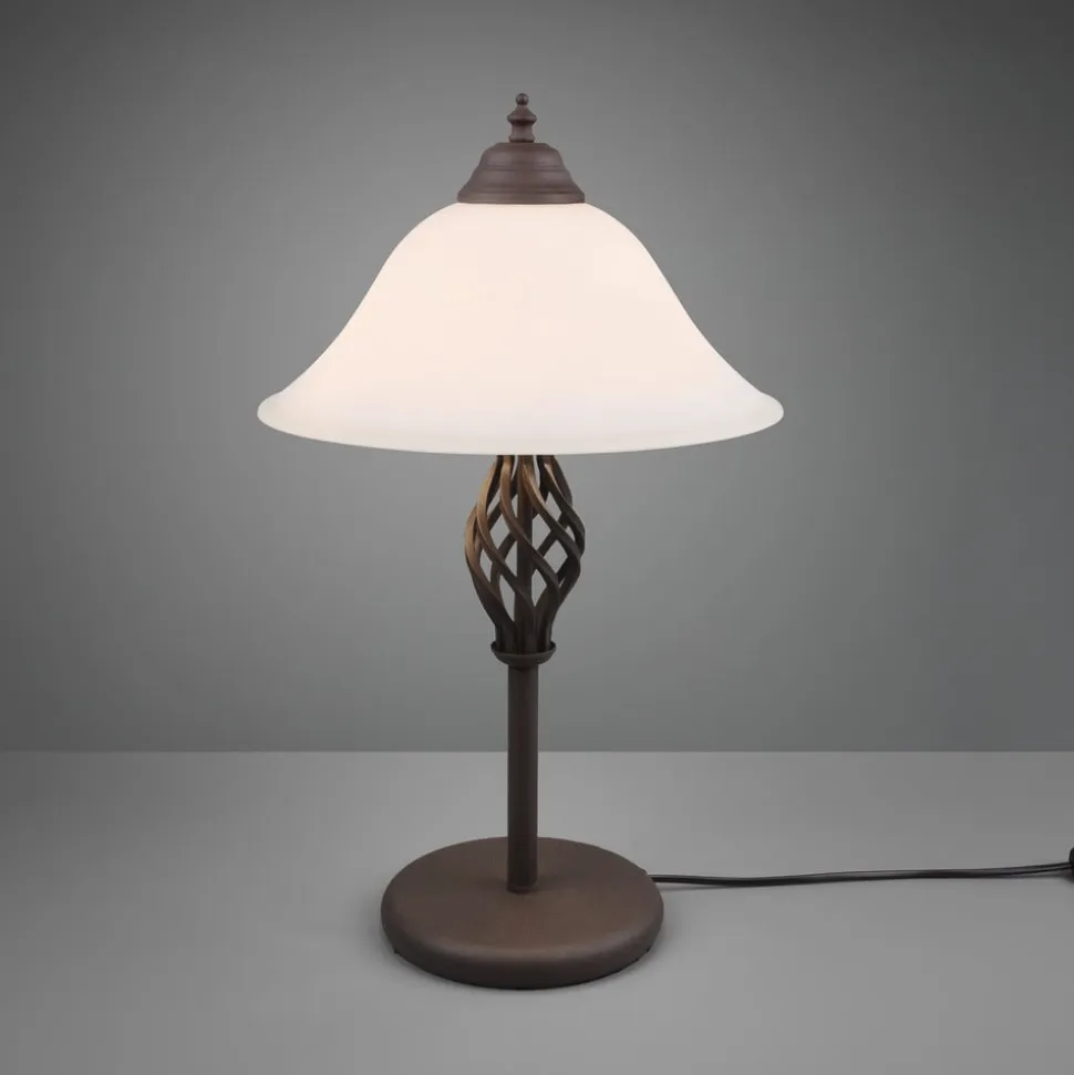 Rustica bordlampe med snorekontakt, rust