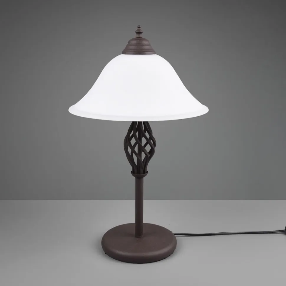 Rustica bordlampe med snorekontakt, rust