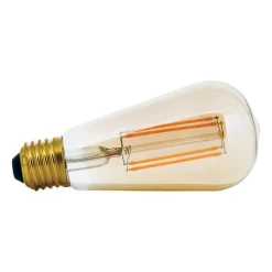 Rustik LED-pære E27 ST64 6W ravgul 2.200 K dæmpes