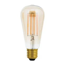 Rustik LED-pære E27 ST64 6W ravgul 2.200 K dæmpes