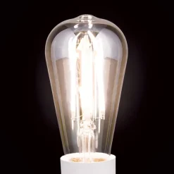 Rustik LED-pære E27 ST64 6W ravgul 2.200 K dæmpes