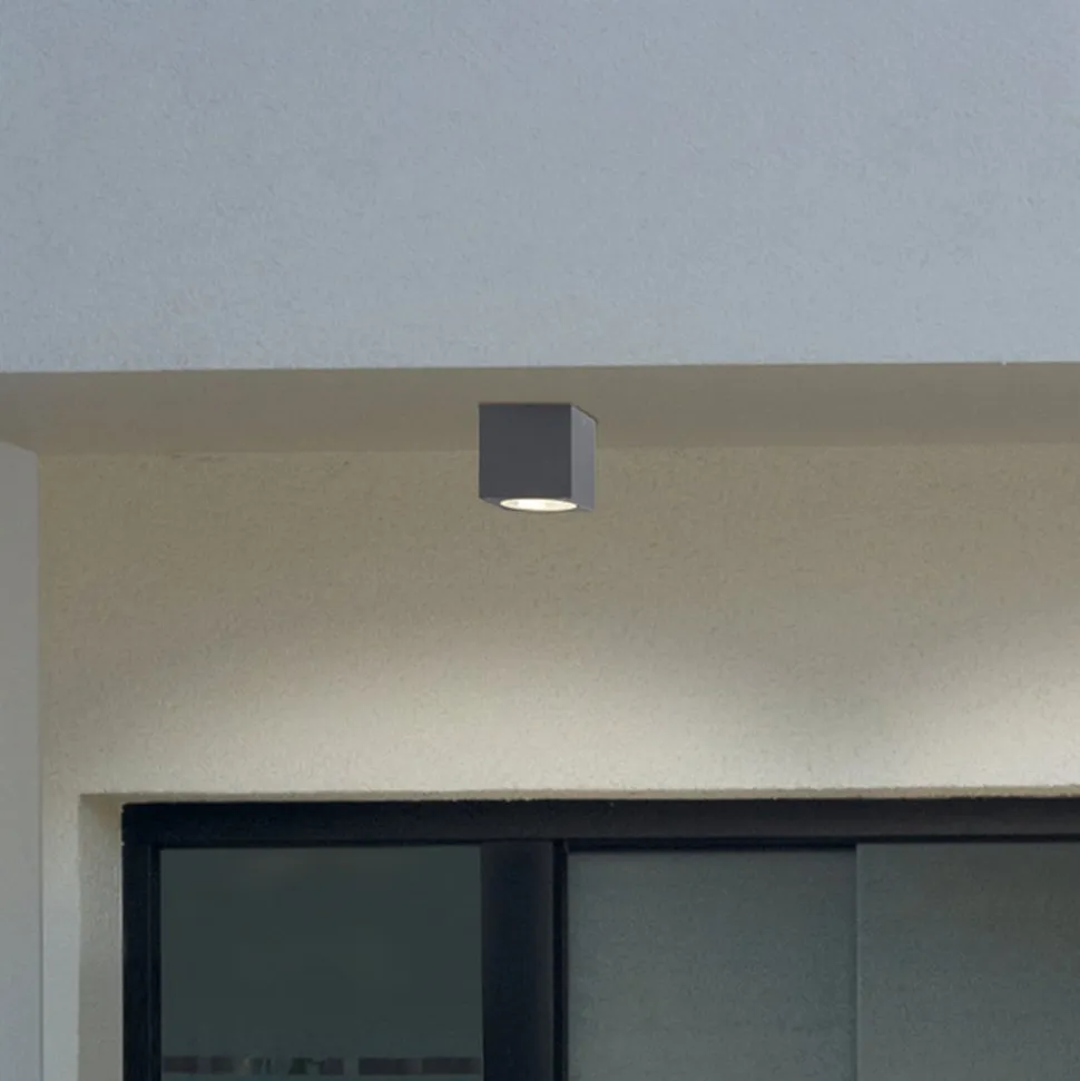 RZB HB 111 LED udendørs loftlampe, kantet, 830 19°