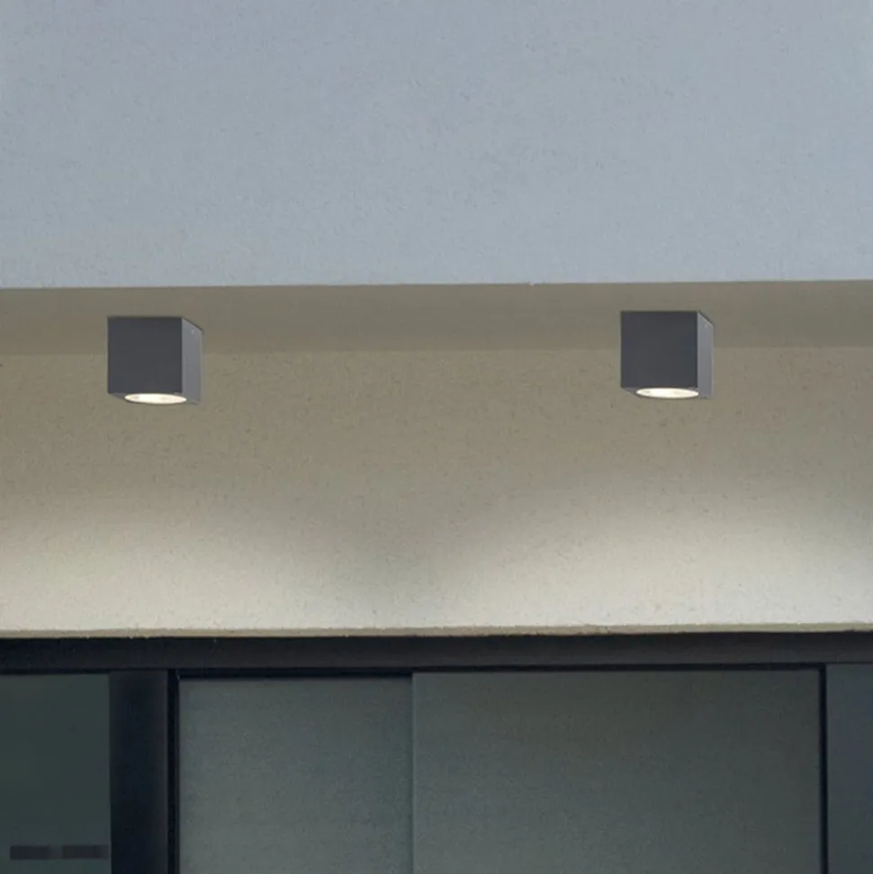RZB HB 111 LED udendørs loftlampe, kantet, 830 19°