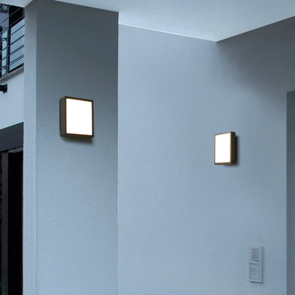 RZB HB 107 udendørs LED-væglampe kvadrat, frontal