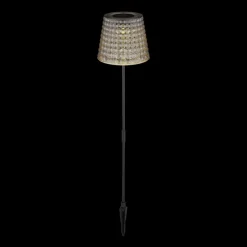 36635-2S solcelle-lampe med jordspyd, 2, sort/røg