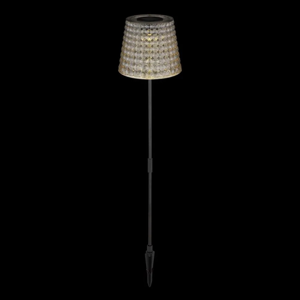 36635-2S solcelle-lampe med jordspyd, 2, sort/røg
