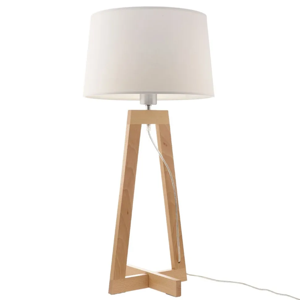 Sacha LT bordlampe i stof og træ