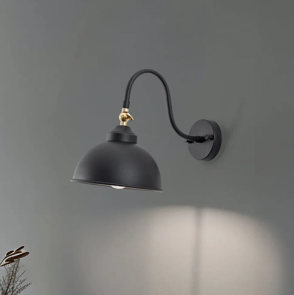 Saglam 3742 væglampe, justerbar, sort
