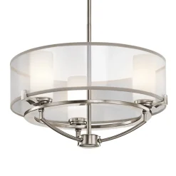 Saldana lysekrone, 3 lyskilder, fortinnet organza