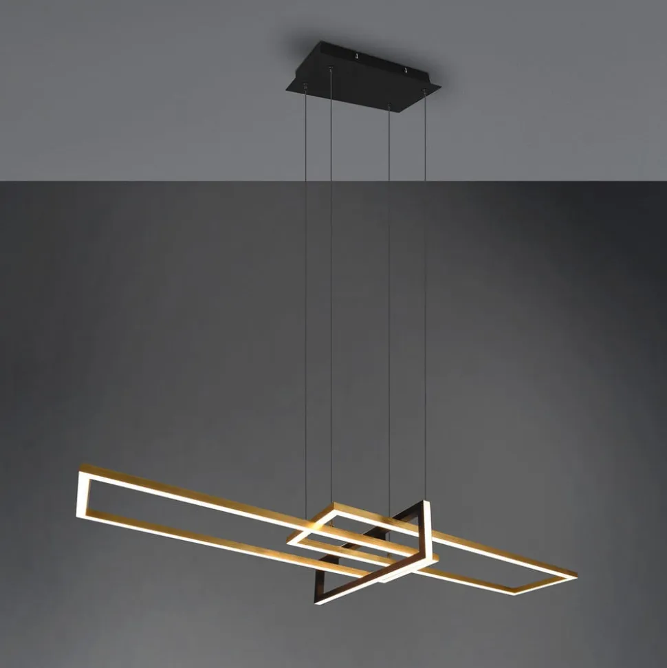 Salinas hængelampe, messingfarvet, metal, 110 cm lang