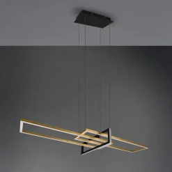 Salinas hængelampe, messingfarvet, metal, 110 cm lang