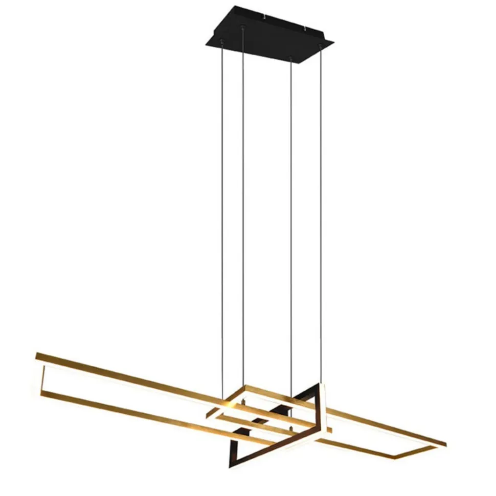 Salinas hængelampe, messingfarvet, metal, 110 cm lang