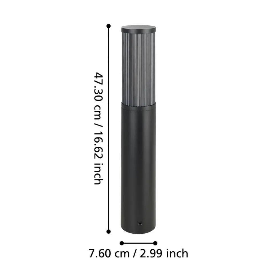 Salle sokkellampe, højde 46,5 cm, sort, aluminium