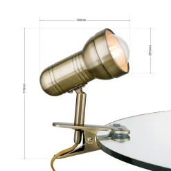 Samal klemlampe i patina
