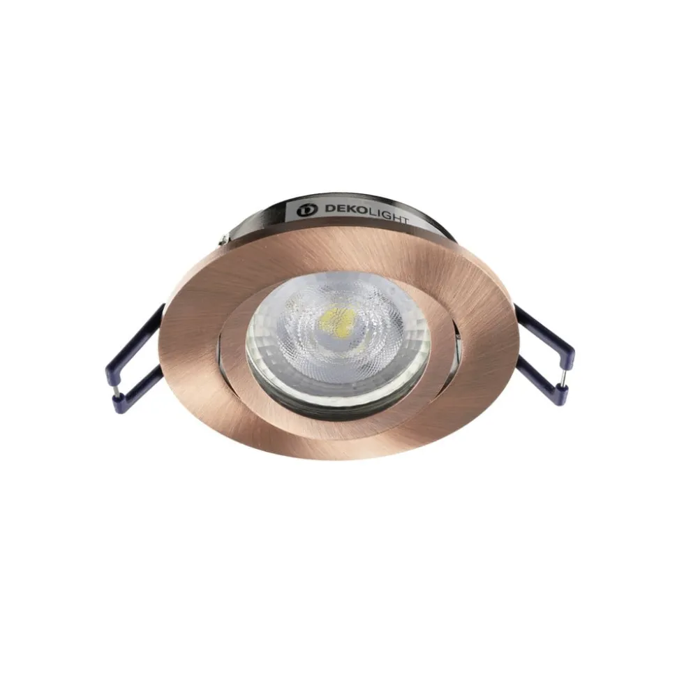 Samsola forsænket loftlampe, kobberfarvet, Ø 8 cm, metal