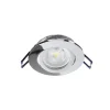 Samsola forsænket loftlampe, skinnende sølv, Ø 8 cm, metal