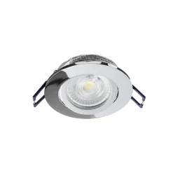 Samsola forsænket loftlampe, skinnende sølv, Ø 8 cm, metal