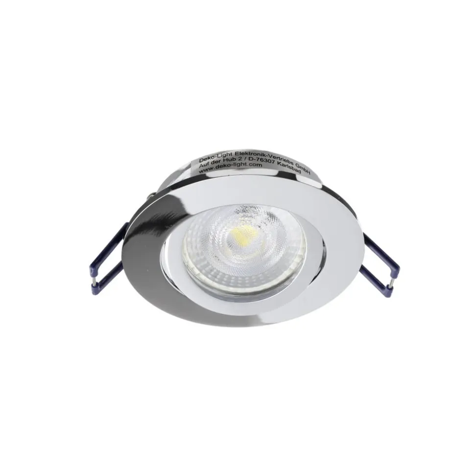 Samsola forsænket loftlampe, skinnende sølv, Ø 8 cm, metal