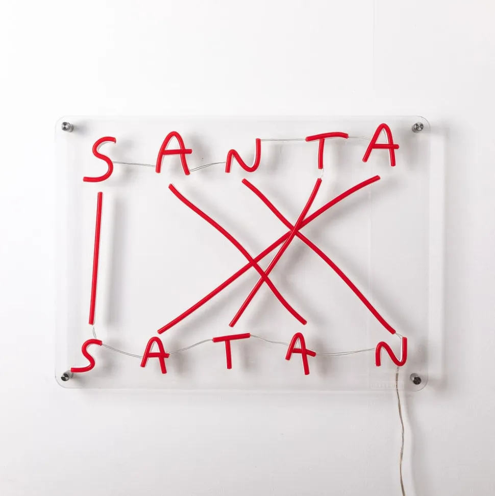 Santa-Satan dekorativ LED-væglampe, rød
