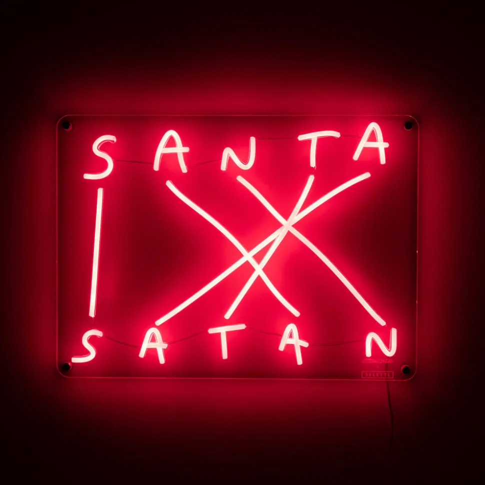 Santa-Satan dekorativ LED-væglampe, rød