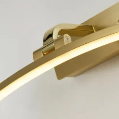 Santorini LED-væglampe, bredde 40 cm, messing, vipbar