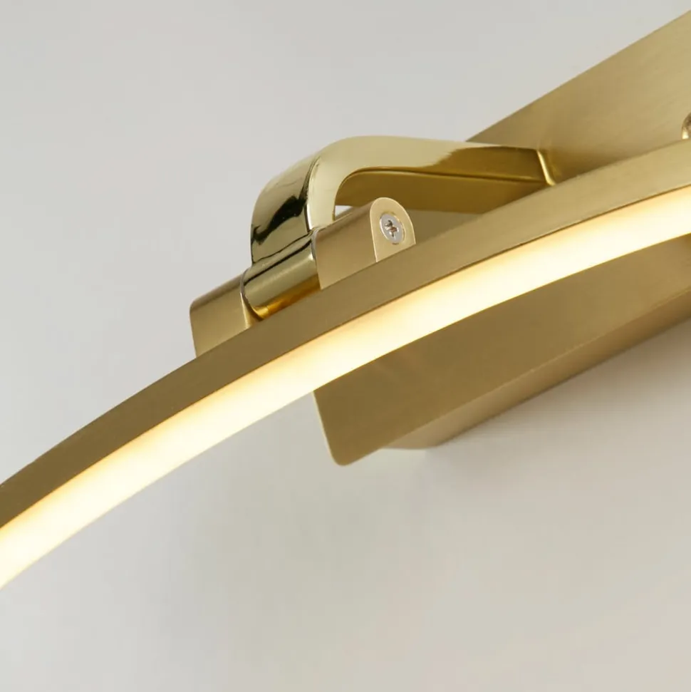 Santorini LED-væglampe, bredde 40 cm, messing, vipbar