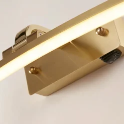 Santorini LED-væglampe, bredde 50 cm, messing, vipbar