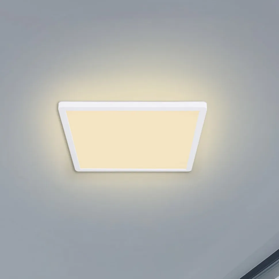 Sapana LED-loftlampe, kantet, kan dæmpes, hvid