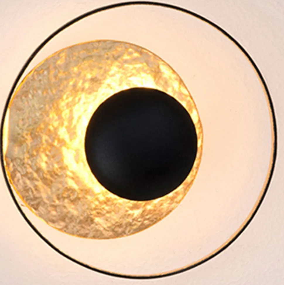 Satellite væglampe, Ø 19 cm, sort-guld