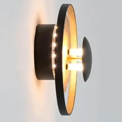 Satellite væglampe, Ø 19 cm, sort-guld