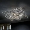 Saten loftlampe i krystal 56 cm