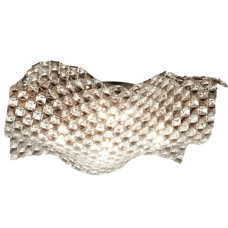 Saten loftlampe i krystal 56 cm