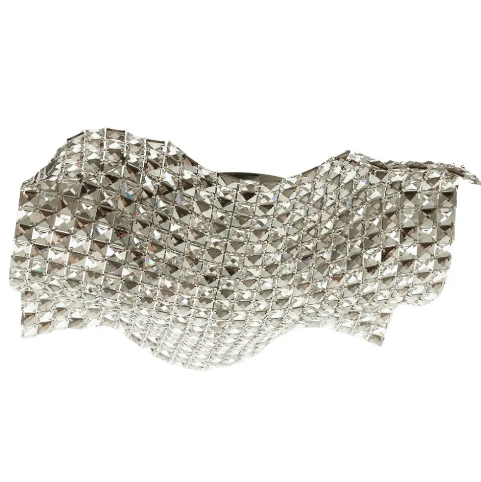 Saten loftlampe i krystal 56 cm