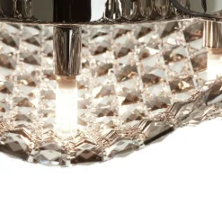 Saten loftlampe i krystal 56 cm
