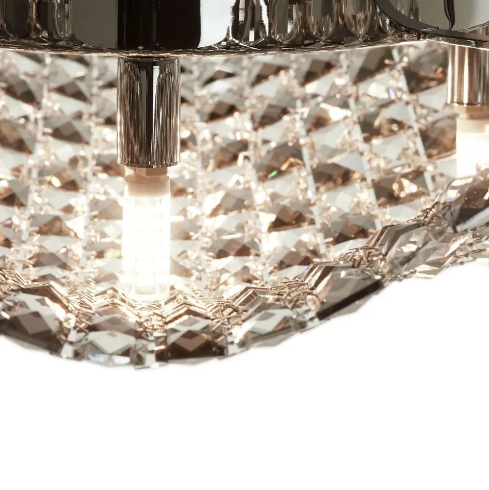 Saten loftlampe i krystal 56 cm