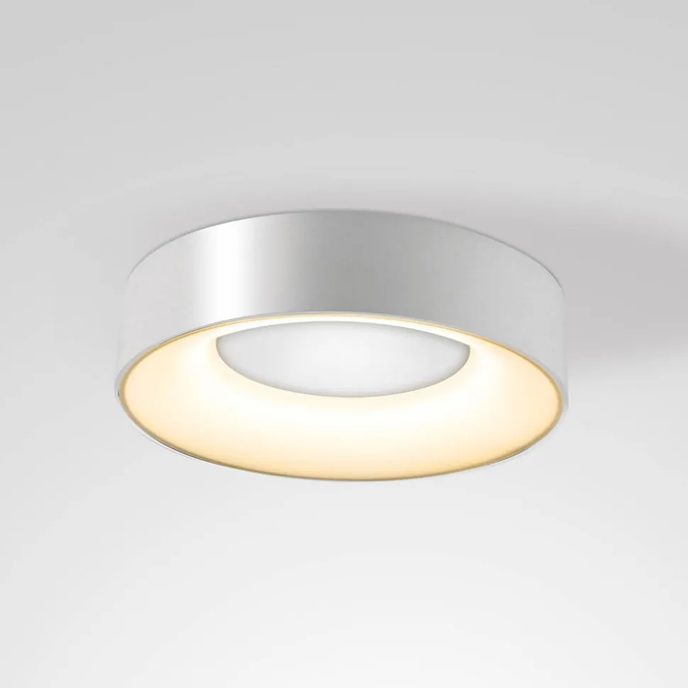 Sauro LED-loftslampe, Ø 30 cm, sølv