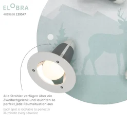 Scandi forest loftlampe, mintgrøn, Ø 29 cm, 3 lyskilder, E14