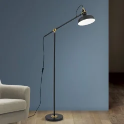 Schiller gulvlampe, sort, metal, 153 cm, justerbar