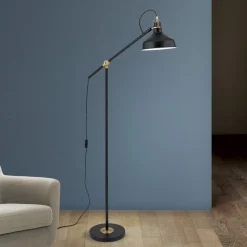 Schiller gulvlampe, sort, metal, 153 cm, justerbar