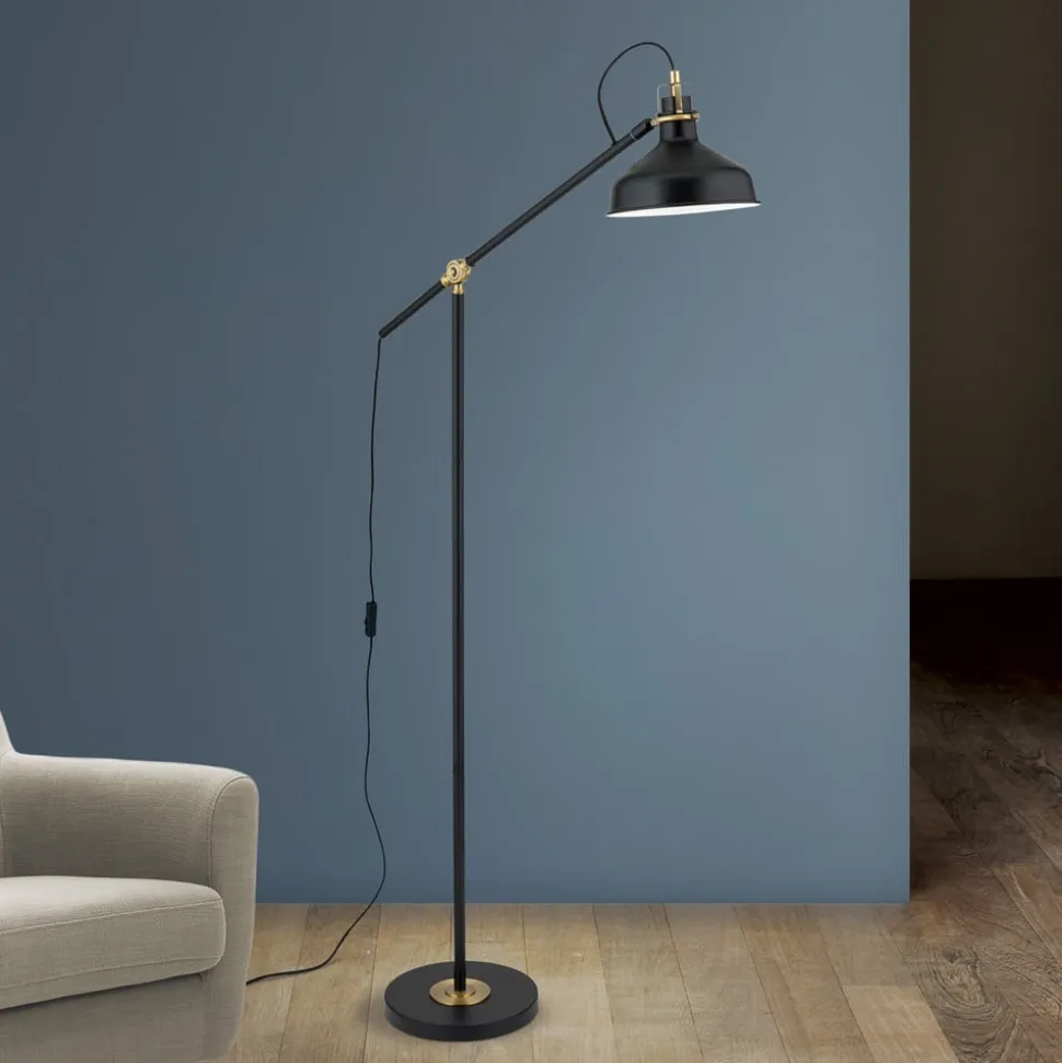 Schiller gulvlampe, sort, metal, 153 cm, justerbar