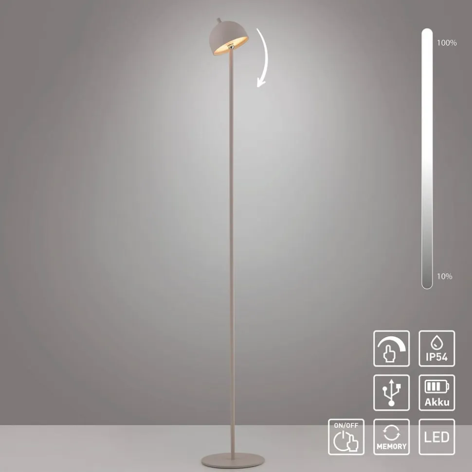 Schöner Wohnen LED-akku-gulvlampe Bellies, sandbrise, IP54