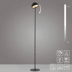 SCHÖNER WOHNEN LED-akku-gulvlampe Bellies, sort, IP54