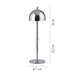 Schöner Wohnen LED-batteridrevet bordlampe Bellies, krom, IP54