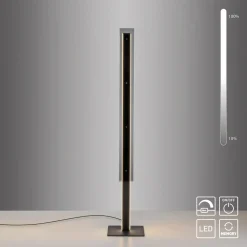 SCHÖNER WOHNEN LED-gulvlampe Lena, jern, sort, dæmper
