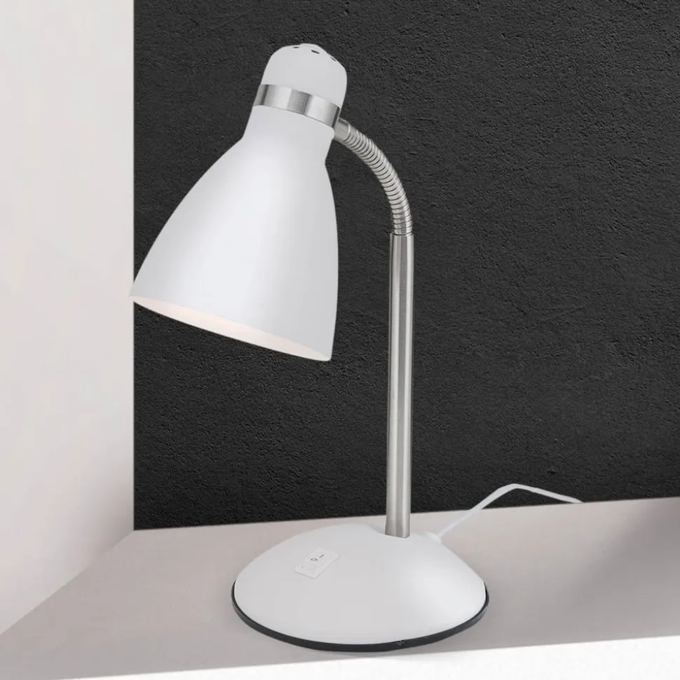 School skrivebordslampe, hvid
