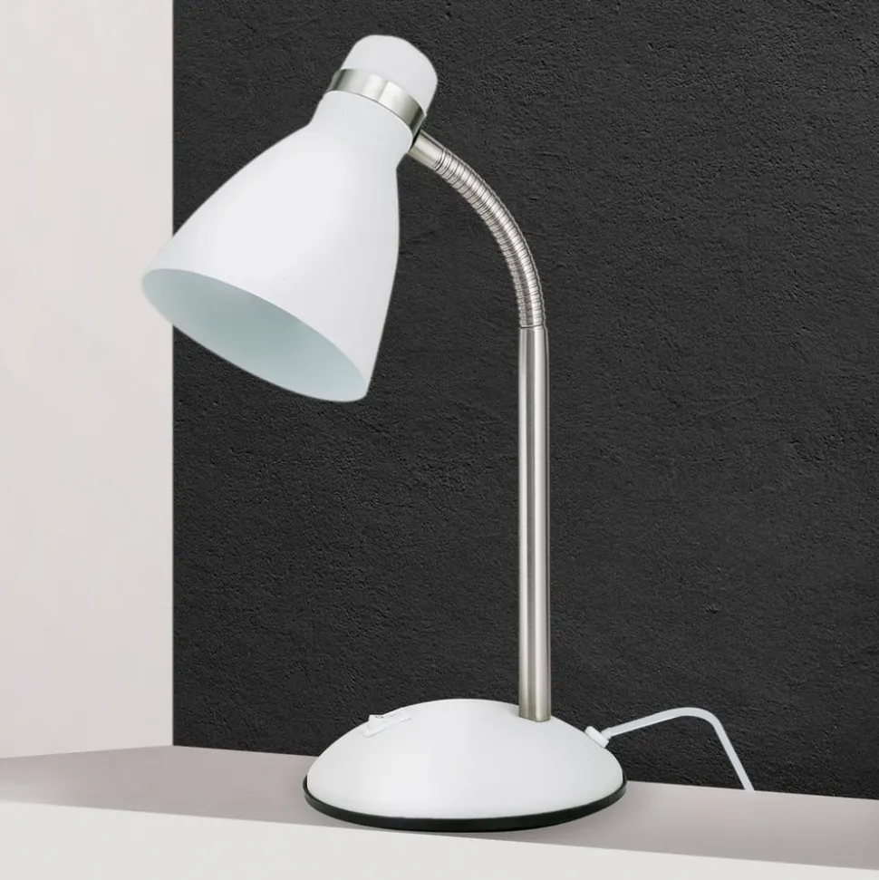 School skrivebordslampe, hvid