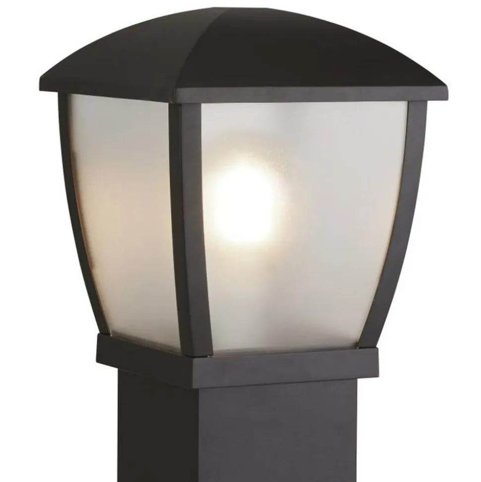 Seattle pullert, IP44, sort, højde 73 cm, metal